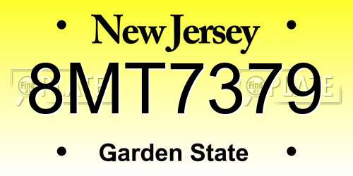 8MT7379 New Jersey License Plate
