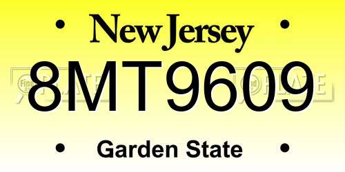 8MT9609 New Jersey License Plate