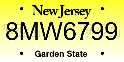 8MW6799 New Jersey License Plate