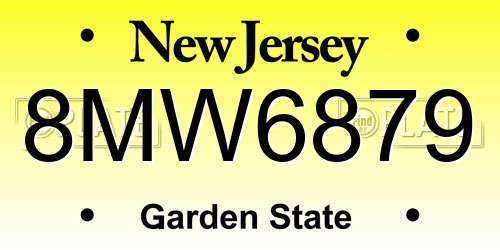 8MW6879 New Jersey License Plate