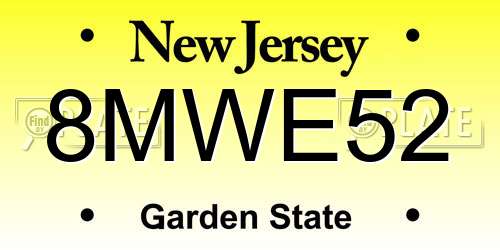 8MWE52 New Jersey License Plate