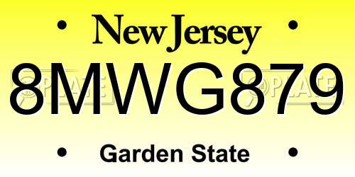 8MWG879 New Jersey License Plate