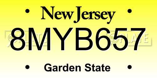 8MYB657 New Jersey License Plate