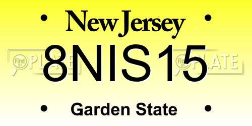 8NIS15 New Jersey License Plate