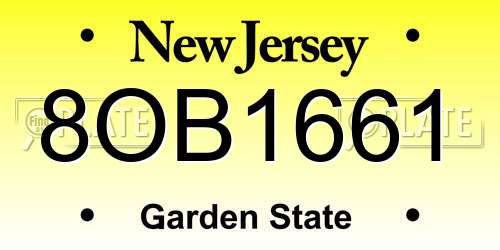 8OB1661 New Jersey License Plate