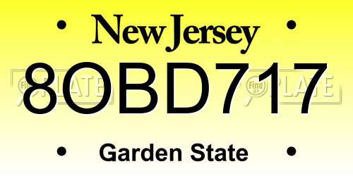 8OBD717 New Jersey License Plate