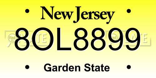 8OL8899 New Jersey License Plate