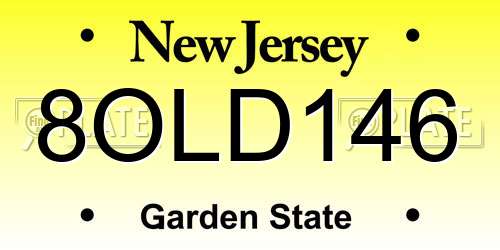 8OLD146 New Jersey License Plate