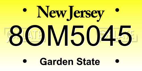 8OM5045 New Jersey License Plate