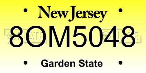 8OM5048 New Jersey License Plate