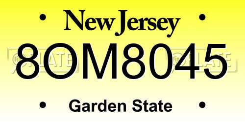 8OM8045 New Jersey License Plate
