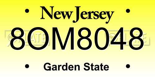 8OM8048 New Jersey License Plate