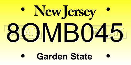 8OMB045 New Jersey License Plate