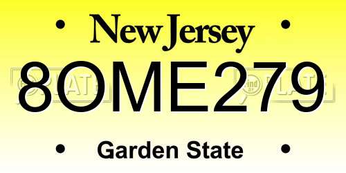 8OME279 New Jersey License Plate
