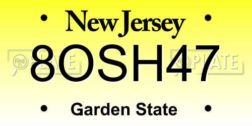 8OSH47 New Jersey License Plate