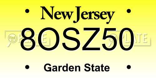 8OSZ50 New Jersey License Plate