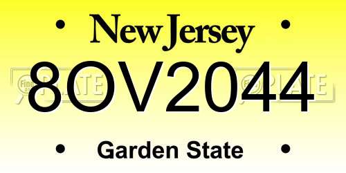 8OV2044 New Jersey License Plate