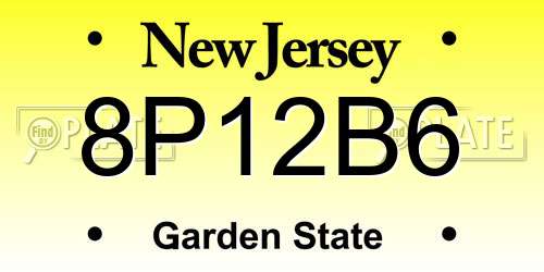 8P12B6 New Jersey License Plate