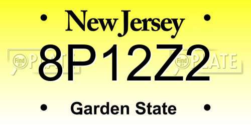 8P12Z2 New Jersey License Plate