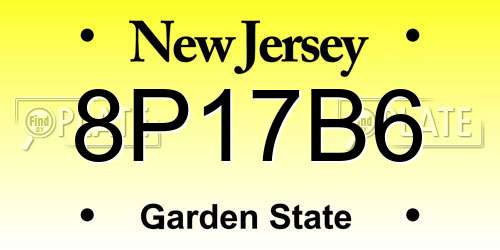 8P17B6 New Jersey License Plate