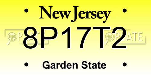 8P17T2 New Jersey License Plate