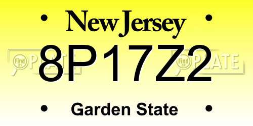8P17Z2 New Jersey License Plate