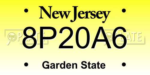 8P20A6 New Jersey License Plate