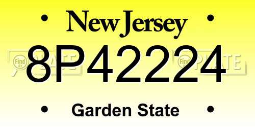 8P42224 New Jersey License Plate
