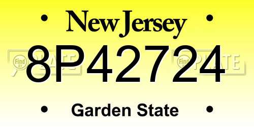8P42724 New Jersey License Plate