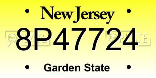 8P47724 New Jersey License Plate
