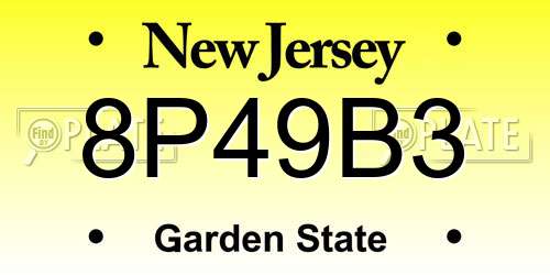 8P49B3 New Jersey License Plate
