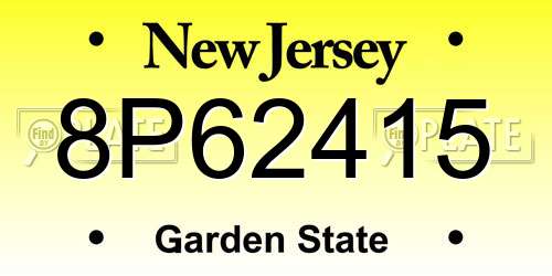 8P62415 New Jersey License Plate