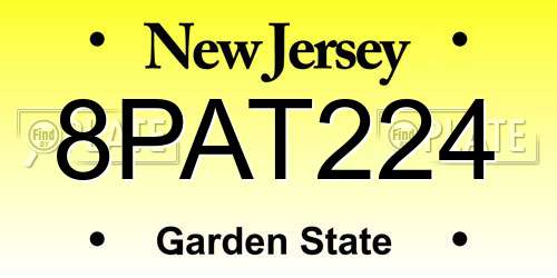 8PAT224 New Jersey License Plate