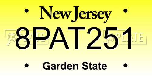 8PAT251 New Jersey License Plate