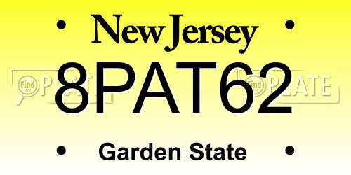 8PAT62 New Jersey License Plate