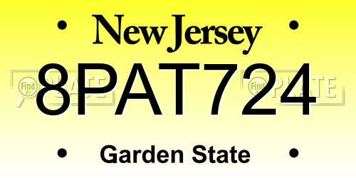 8PAT724 New Jersey License Plate