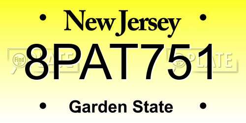 8PAT751 New Jersey License Plate