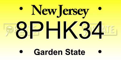 8PHK34 New Jersey License Plate