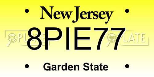 8PIE77 New Jersey License Plate
