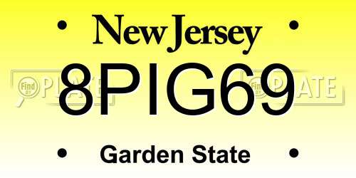 8PIG69 New Jersey License Plate