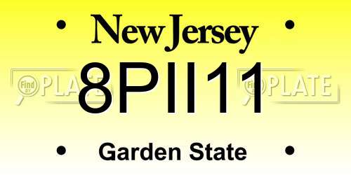 8PII11 New Jersey License Plate
