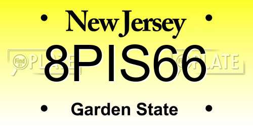 8PIS66 New Jersey License Plate