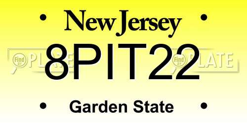 8PIT22 New Jersey License Plate