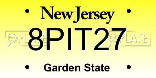 8PIT27 New Jersey License Plate