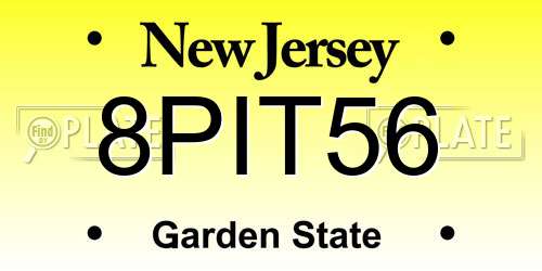8PIT56 New Jersey License Plate