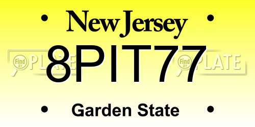 8PIT77 New Jersey License Plate