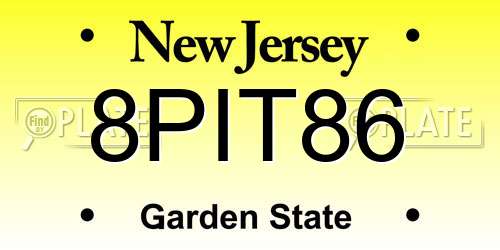 8PIT86 New Jersey License Plate