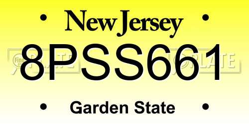 8PSS661 New Jersey License Plate