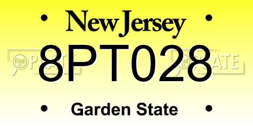 8PT028 New Jersey License Plate