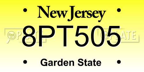 8PT505 New Jersey License Plate